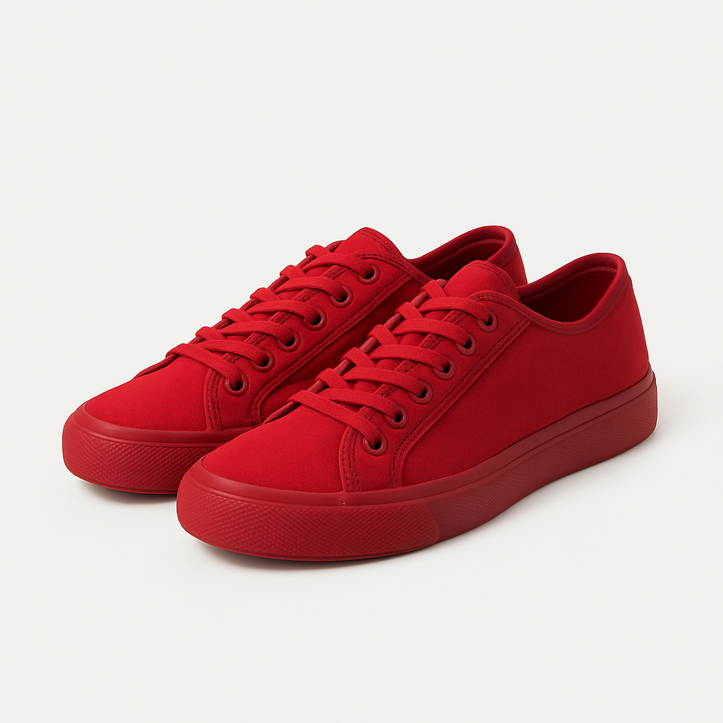 Crimson Canvas Trainers - Kenvoire Shoes