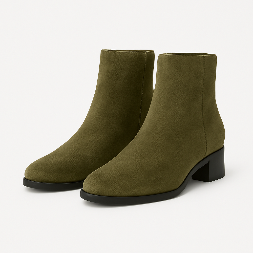 Olive Suede Boots - Kenvoire Shoes